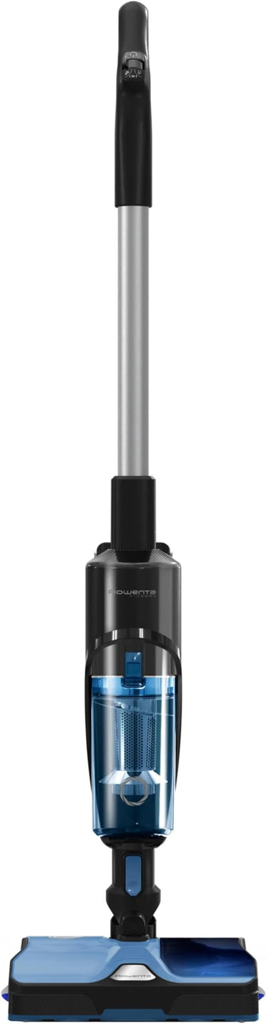 Rowenta X-Combo GZ3038 - Aspirador sin cable de gran succión con 215 W, 3 modos, tecnología Aerospin, mopa para suelo y manchas, negro y azul
